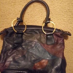 Vintage Leather patchwork purse